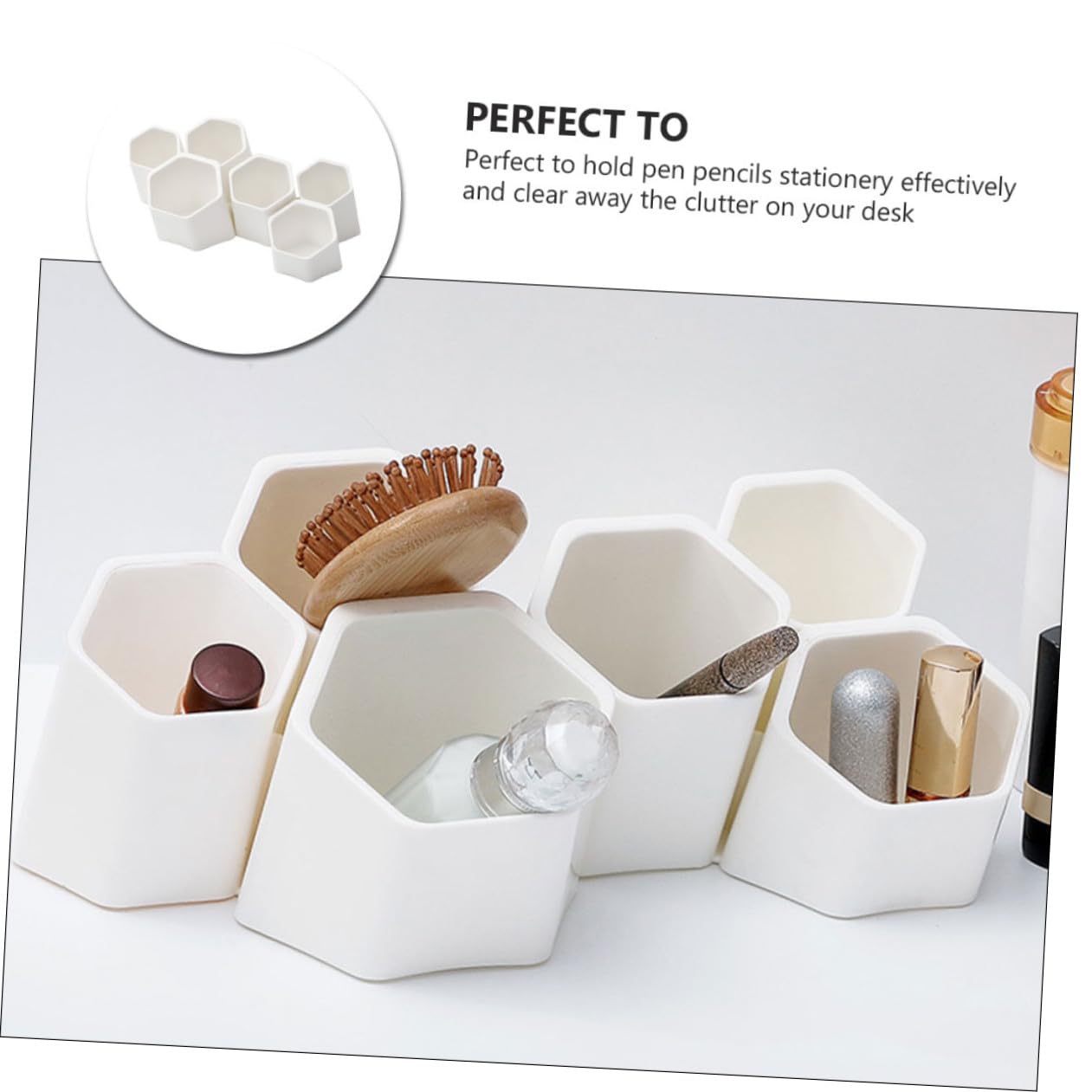 Contenitore per Penne Creativo Multifunzione da Parete da Scrivania in Plastica Bianca, Organizzatore Portapenne per Studenti e Ufficio, Supporto da Tavolo Versatile