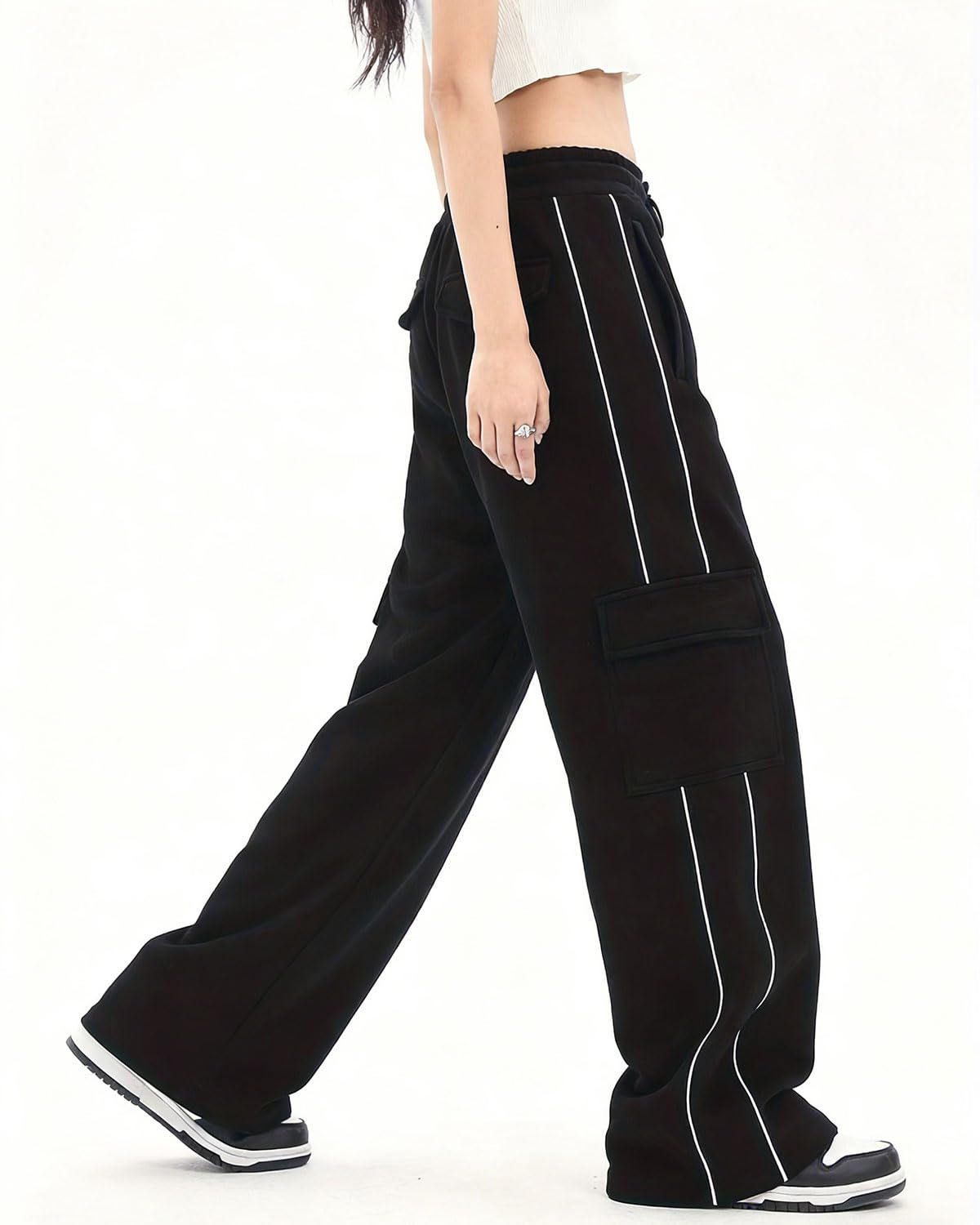 Skateboard Frog Y2K Baggy Streetwear Hip Hop Harajuku damskie spodnie w stylu amerykańskim vintage jesień luźne sportowe ze sznurkiem