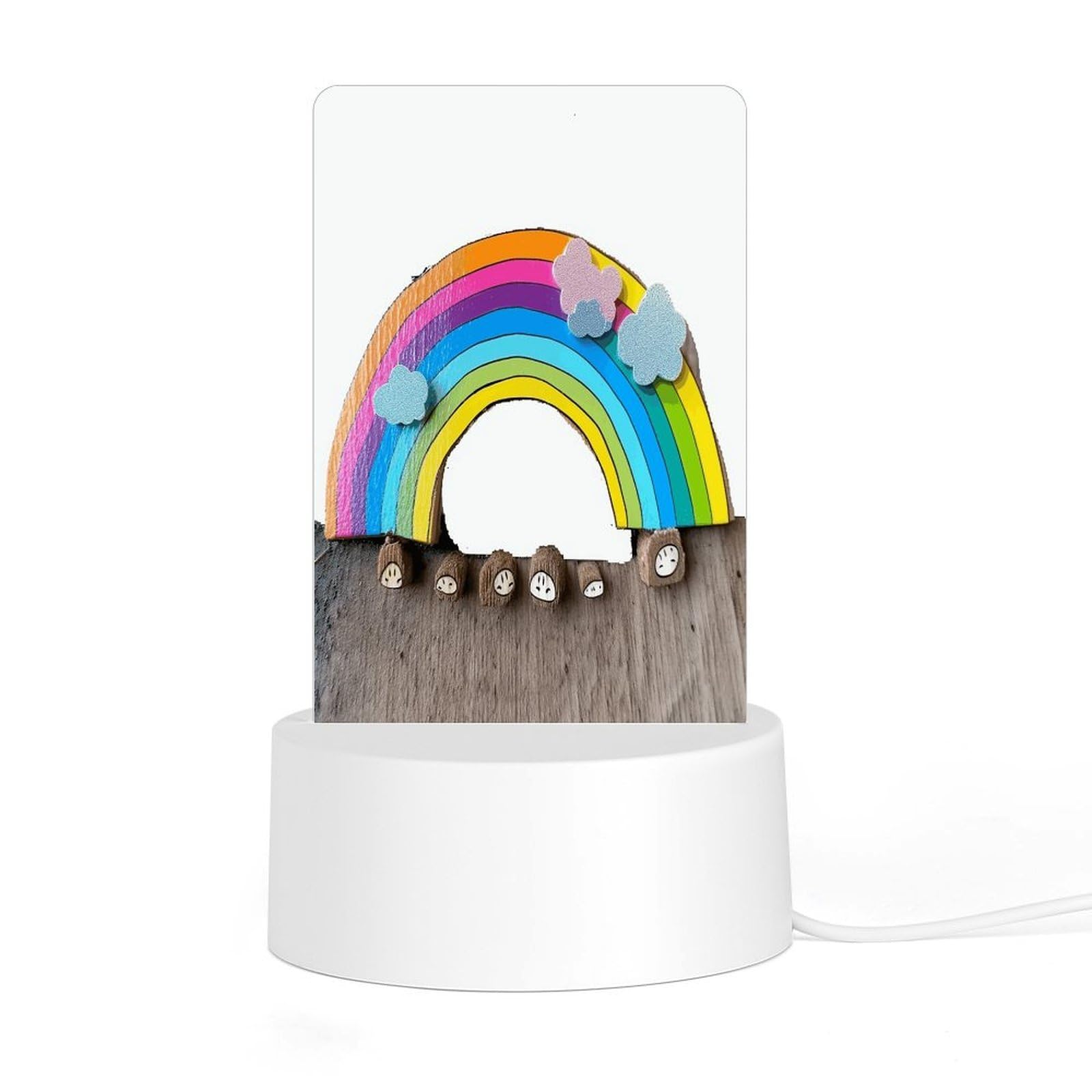 Adfgyerh Style Small Rainbow Night Light Acrylic Material Easy Installation, Home Decor Usb Interface Power Supply, Lamp For Restaurant Bar Cafe Room Decor