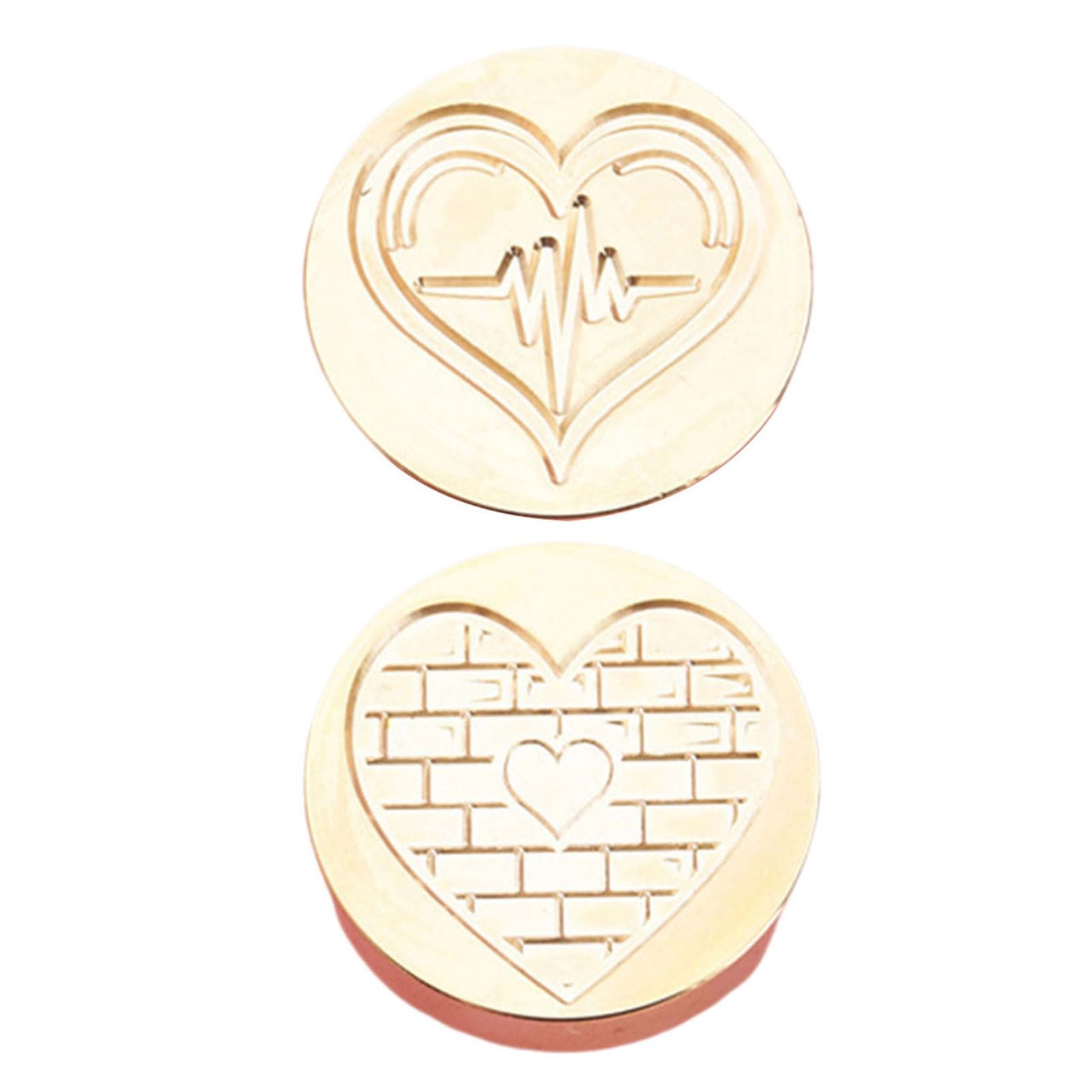 Hsioluted 2Pcs Wedding Sealing Stamp Head for Wedding Invitations Envelope Scrapbooking, Embossed Sealing Stamp Replacements Card Embellishments