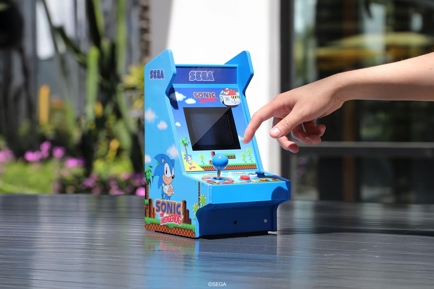 MY ARCADE Sonic The Hedgehog Mighty Player Console d'Arcade Portable Rétro, Écran 3,5 Pouces, 4 Jeux Inclus, Batterie Rechargeable, Bleu