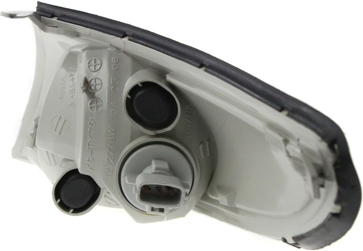 Turn Signal Light - Passenger Side Clear & Amber Plastic Lens with Bulb - Right Corner Lamp
