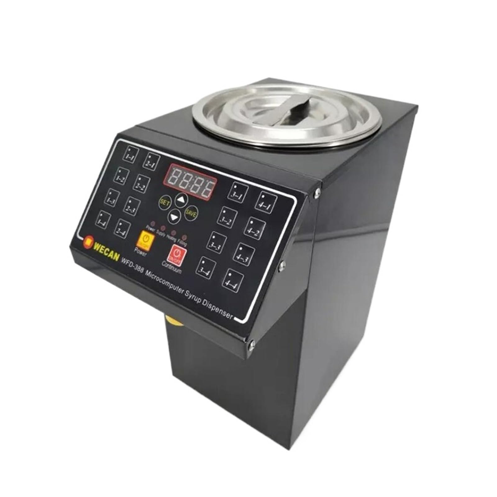 Syrup Machine, 16 Quantitative Fructose Machine 6L Syrup Dispenser Bubble Milk Tea Shop Stainless Steel Quantifier 500W(Nero)