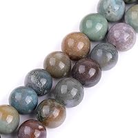 Vista 117 de GEM-Inside - Cuentas sueltas de ágata india natural de 0.157 pulgadas (0.157 in) con cuentas redondas de cristal energético para hacer joyas, 15