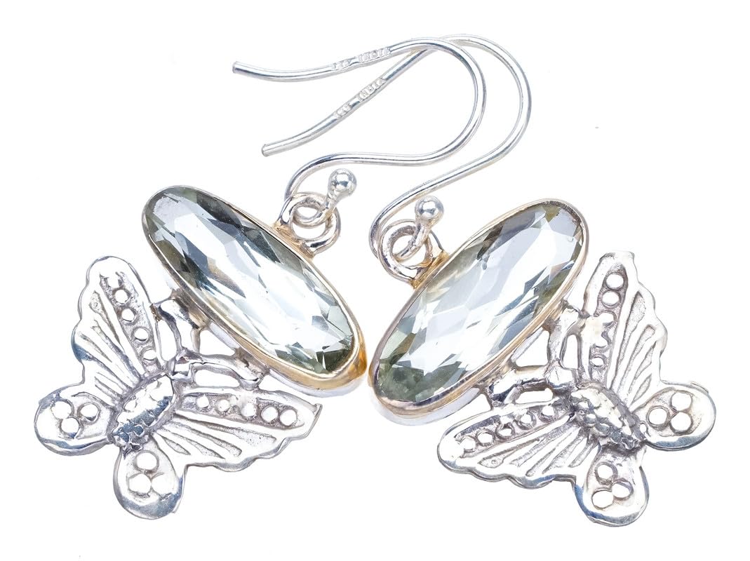 Améthyste verte boucles d'oreilles argent 925 idée cadeau anniversaire - 7
