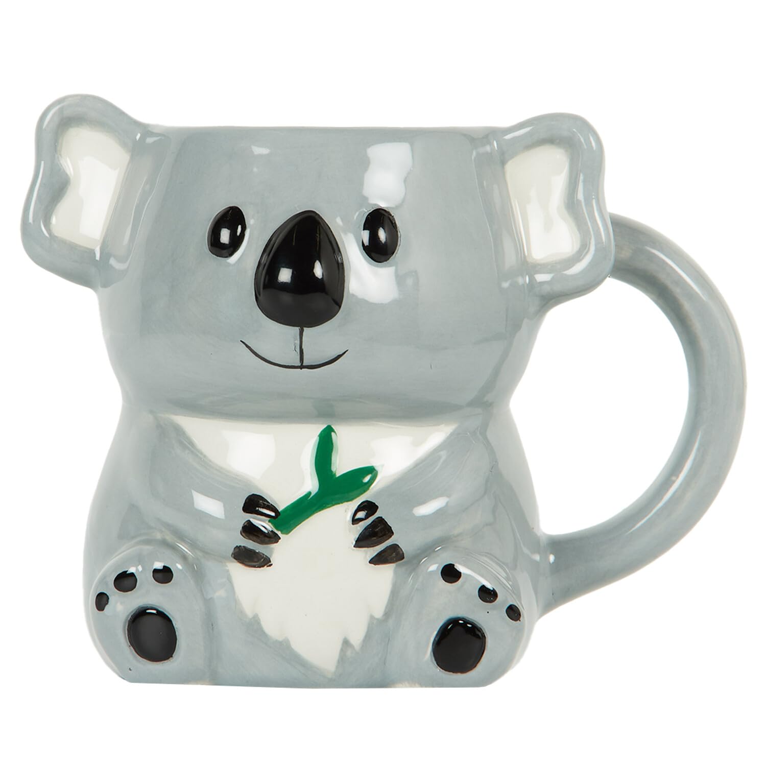 New Cute Grey 3D Koala Shaped Mug with Handle and Hand-Painted Finish Tea Coffee Cup Adorable and Practical Design Drinking Mug Perfect Mug Gift for Koala Loveres -N01