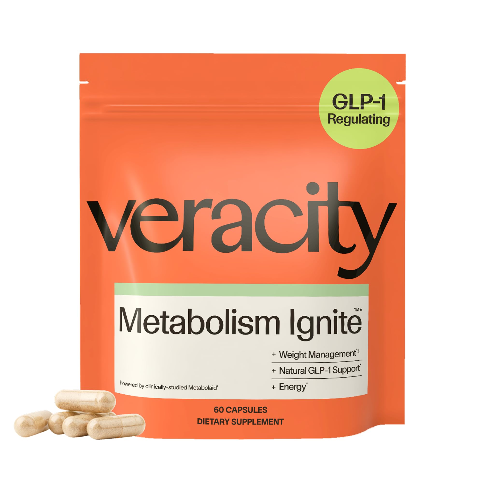 veracity glp-1 reviews Metabolism Ignite - Boosts to Reduce Appetite and Cravings for Clinically Proven Weight Loss - Natural GLP-1 & Metabolic Support Supplement - Burns Fat Veracity Health up to 50%