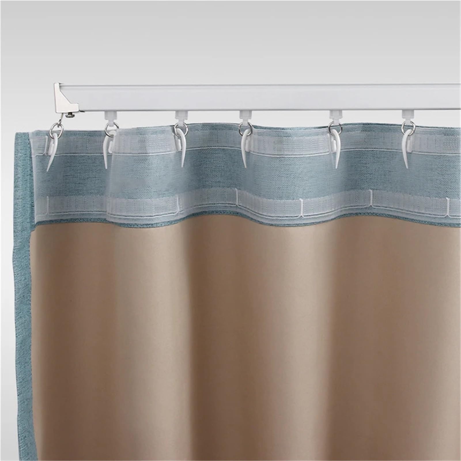 Rufflette pour Rideaux Accessoires for Rideaux de fenêtre, en Nylon épais, Crochet Transparent, Bande Tissu, Largeur 7.5cm