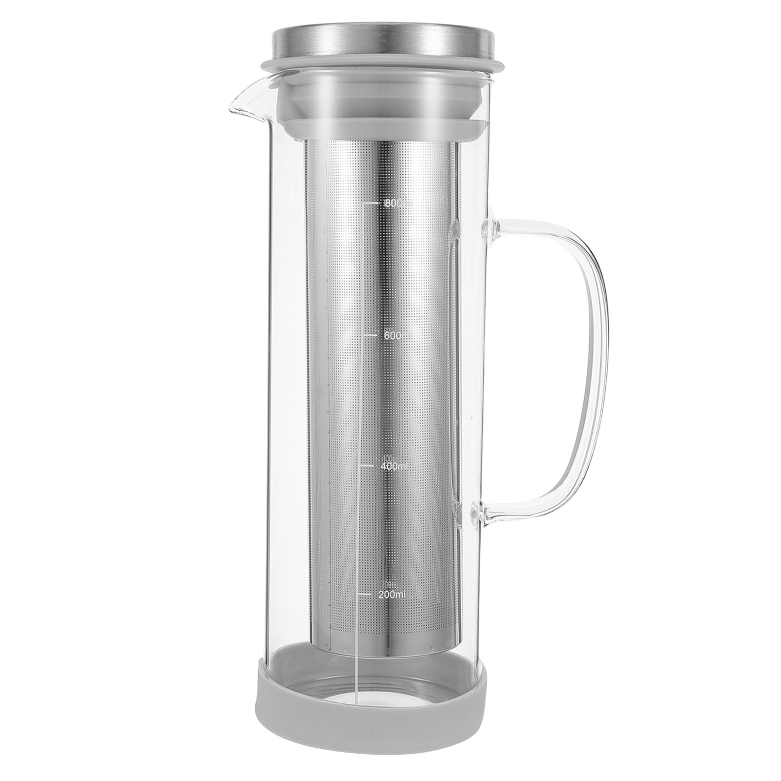 Cafetière glacée en verre avec filtre à mailles, bouteille de 800