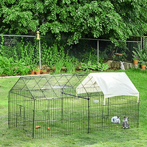 PawHut 7.2' Small Animal Playpen with Cover, Multifunctional Metal Pet Exercise Pen Large Metal Chicken Coop, Outdoor… - Image 3
