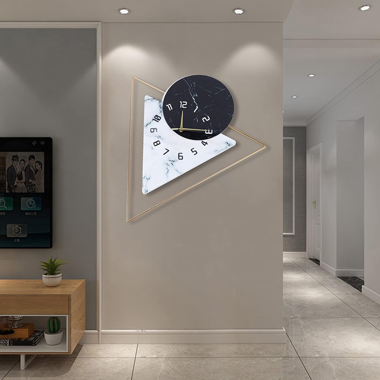 Large Decorative Wall Clock 22.5 Inch Nordic Style Modern Home Decorative Clock for Bedroom Living Room Kitchen Wall Decor