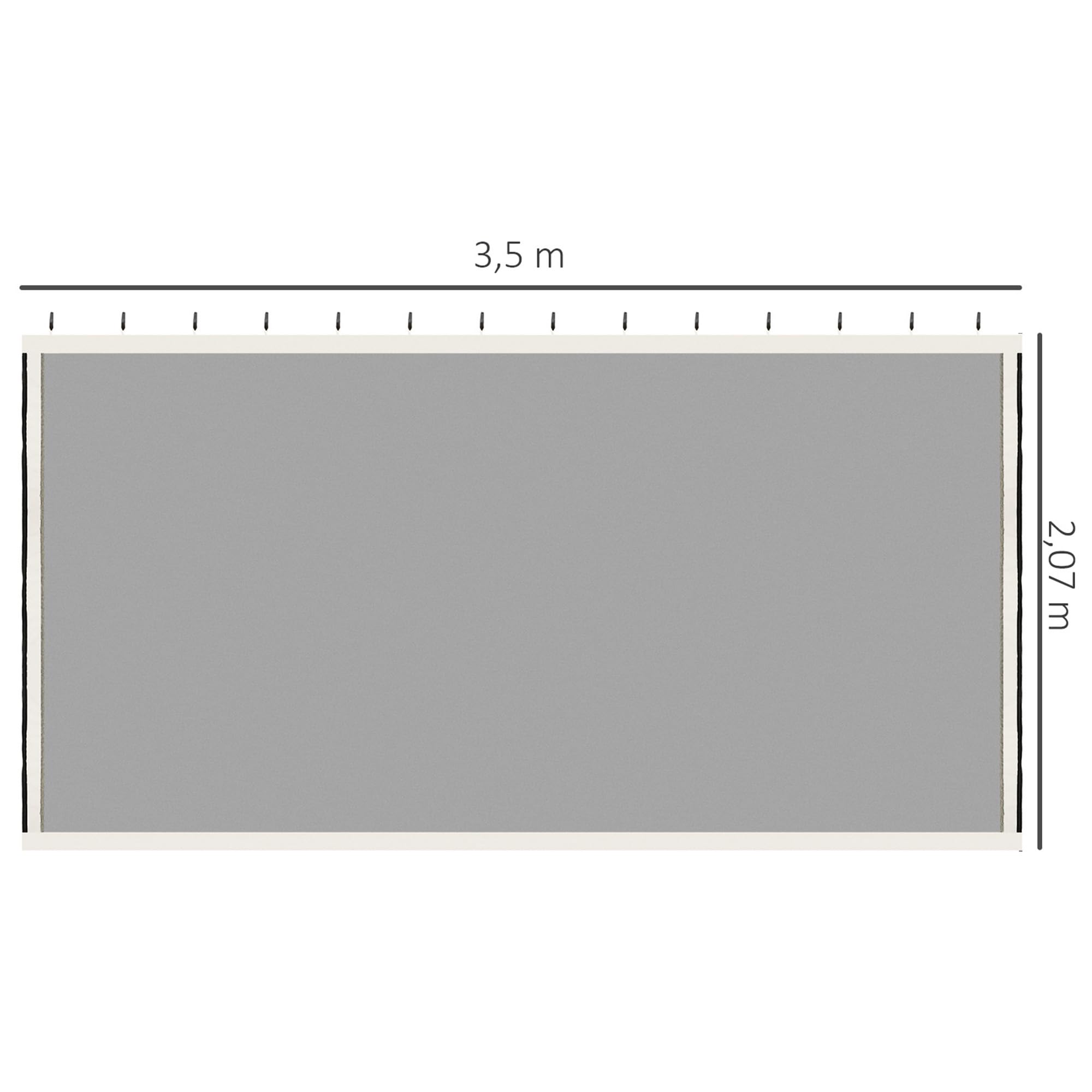 Outsunny Mosquiteras para cenador barnum 3 x 4 m - Set de 4 mosquiteras con Cremallera + Ganchos de fijación - poliéster Nylon
