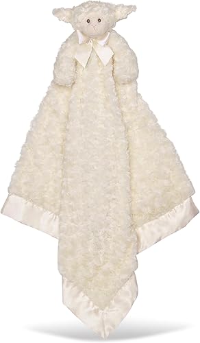 Bearington Waggles The Blue Dog - Manta de seguridad para bebés, mide 28.5 x 28.5 pulgadas (tamaño de cochecito), terciopelo suave con forro