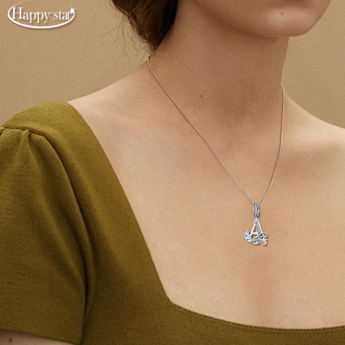 HappyStar 925 Sterling Silver Letter Charms for Bracelets Rose Alphabet Initial Dangle Pendants Fit for Pandora Charms Bracelet Charms Beads Jewelry Gifts for Women - Image 2