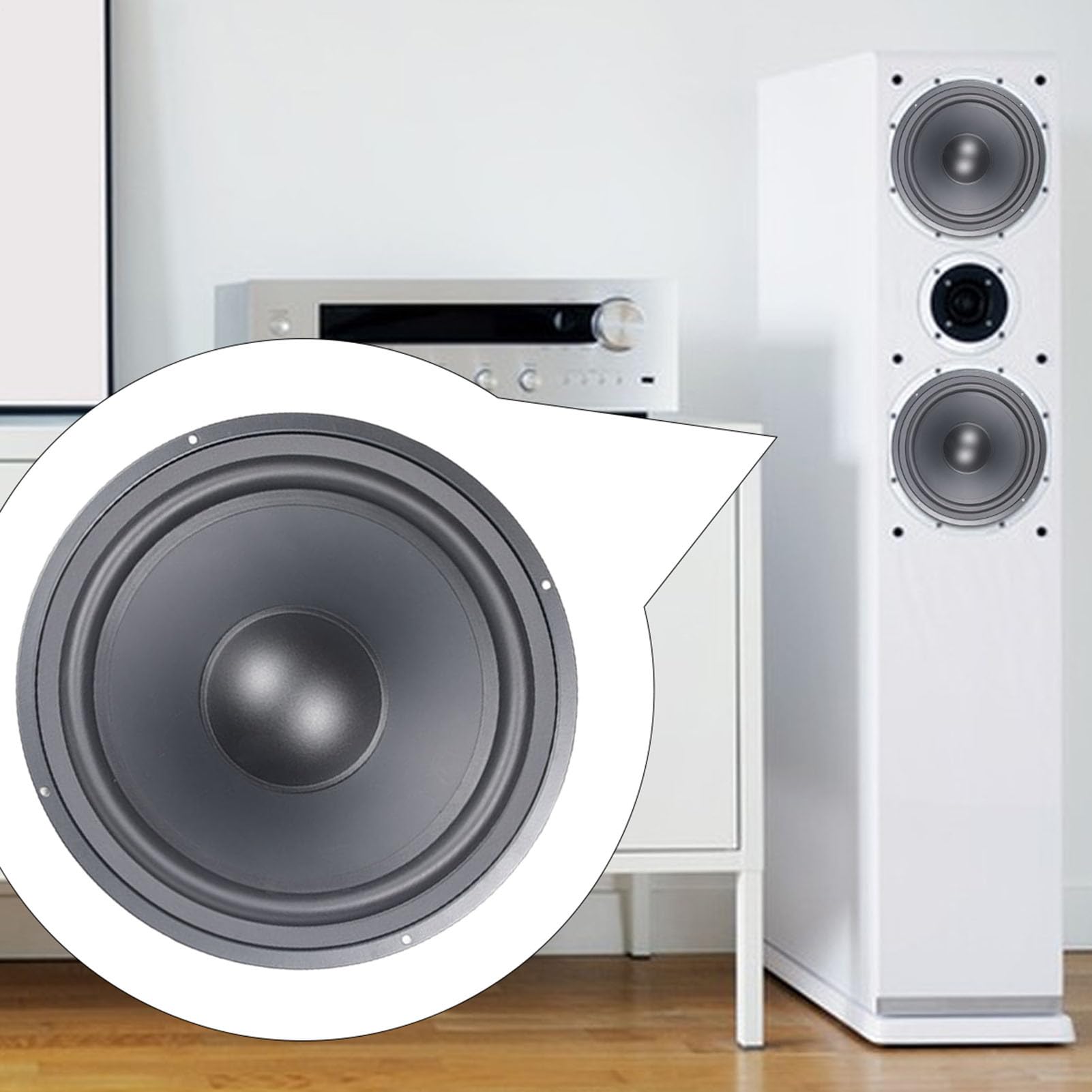 Membrane vibrante pour woofer, Haut-Parleur pour Voiture, Booster de Passif à diaphragme de 3 à 12 Pouces, Radiateur de Haut-Parleur de Conception Passive conçu pour Les boîtiers de Caisson