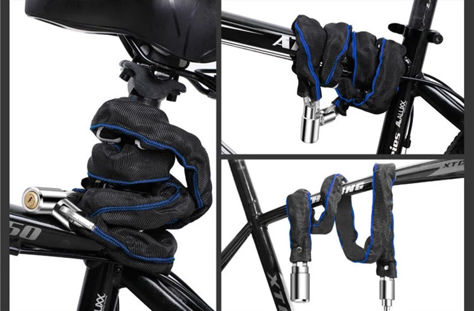 Antivol de vélo portable universel, antirouille, étanche, antivol, for vélo, scooter, outil de verrouillage, accessoires(125cm)