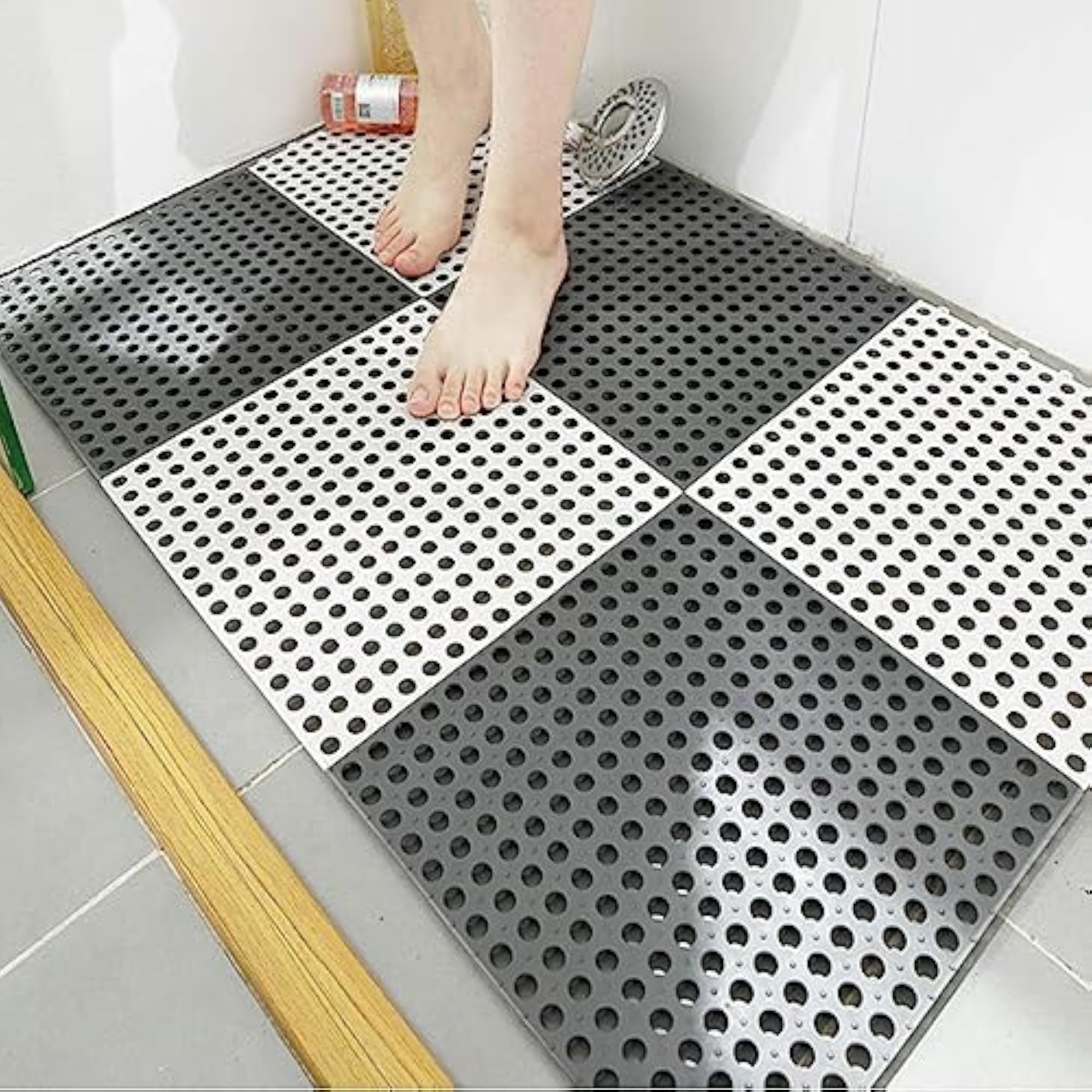 Interlocking Non-Slip Drainage Tile, Soft PVC Waterproof