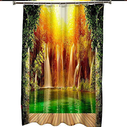 Rideau de douche polyester de qualité supérieure motif cascade 180x200