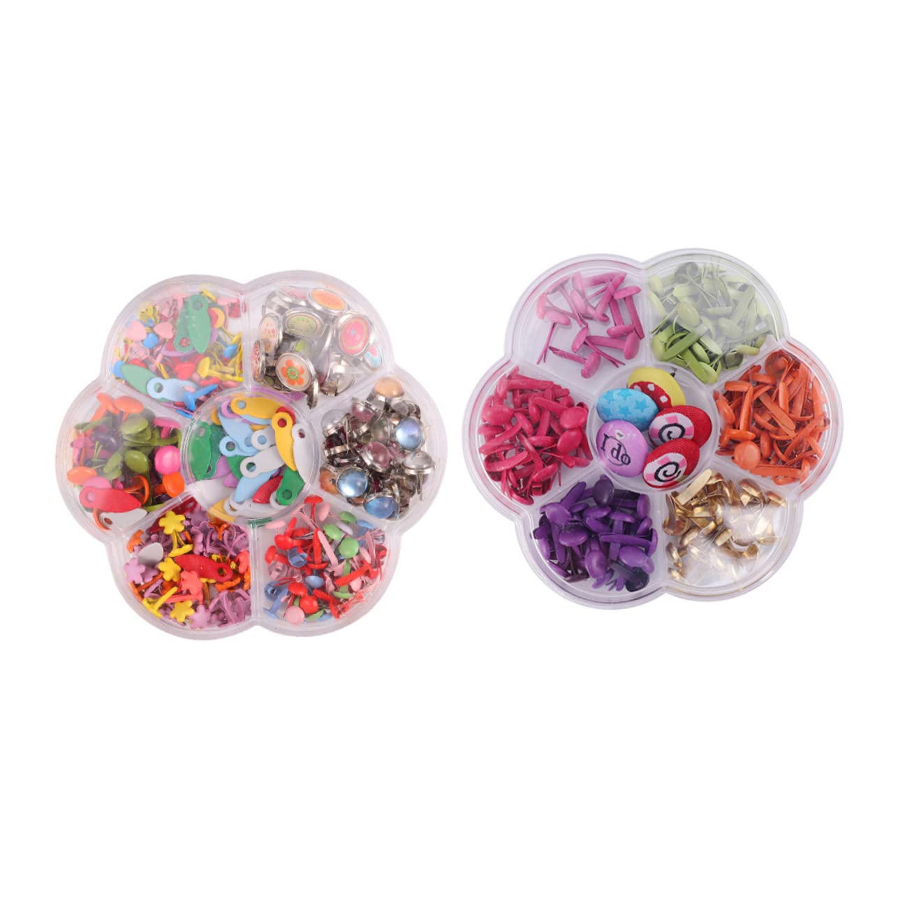 SHINEOFI 2 Ensembles Clous en Métal en Forme De Champignon pour Scrapbooking Attaches Loisirs Créatifs pour Enfants Attaches Colorées Petites Attaches 2 boîtes*2