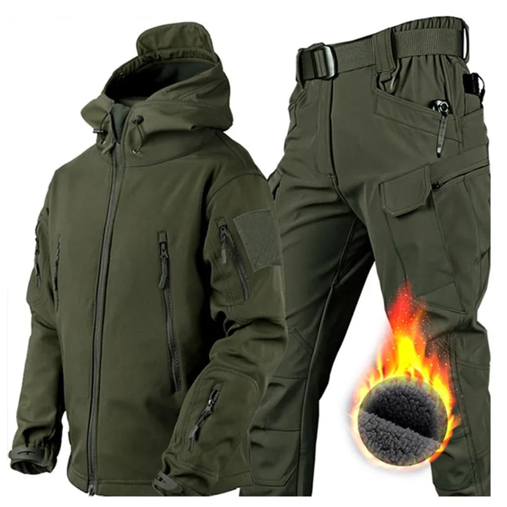 Męskie ubrania myśliwskie garnitur zimowe polarowe płaszcze typu softshell spodnie Outdoor wodoodporne wiatrówki kurtki taktyczne Camo