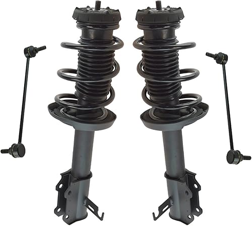 Miniatura 814 de TRQ Kit de suspensión delantera, conjunto de amortiguadores y resortes, barra estabilizadora, enlace estabilizador compatible con Chevrolet
