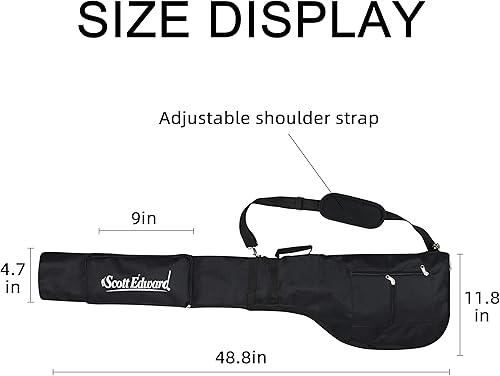 Miniatura 5 de Scott Edward Foldable Golf Club Carry Bag, Portable Sunday Pencil Bag, Lightweight Waterproof Training Case, Holds 7-12 Clubs