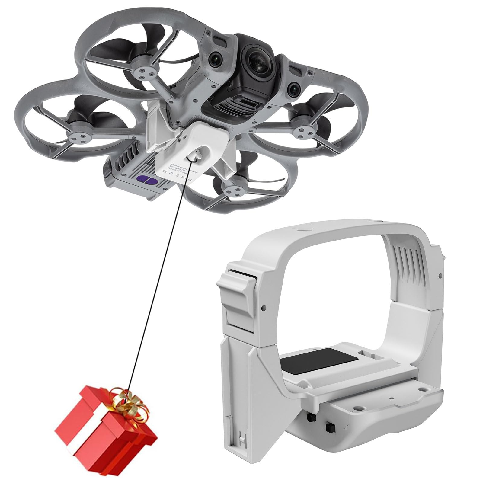 Drohne Airdrop System für DJI Avata 360 Zubehör, Nutzlast Airdrop Release Drop Gerät Drohnenstarter Hochzeit Fisch Köder Suche Rettung Thrower Airdropper Kompatibel mit DJI Avata360 Fly More Combo