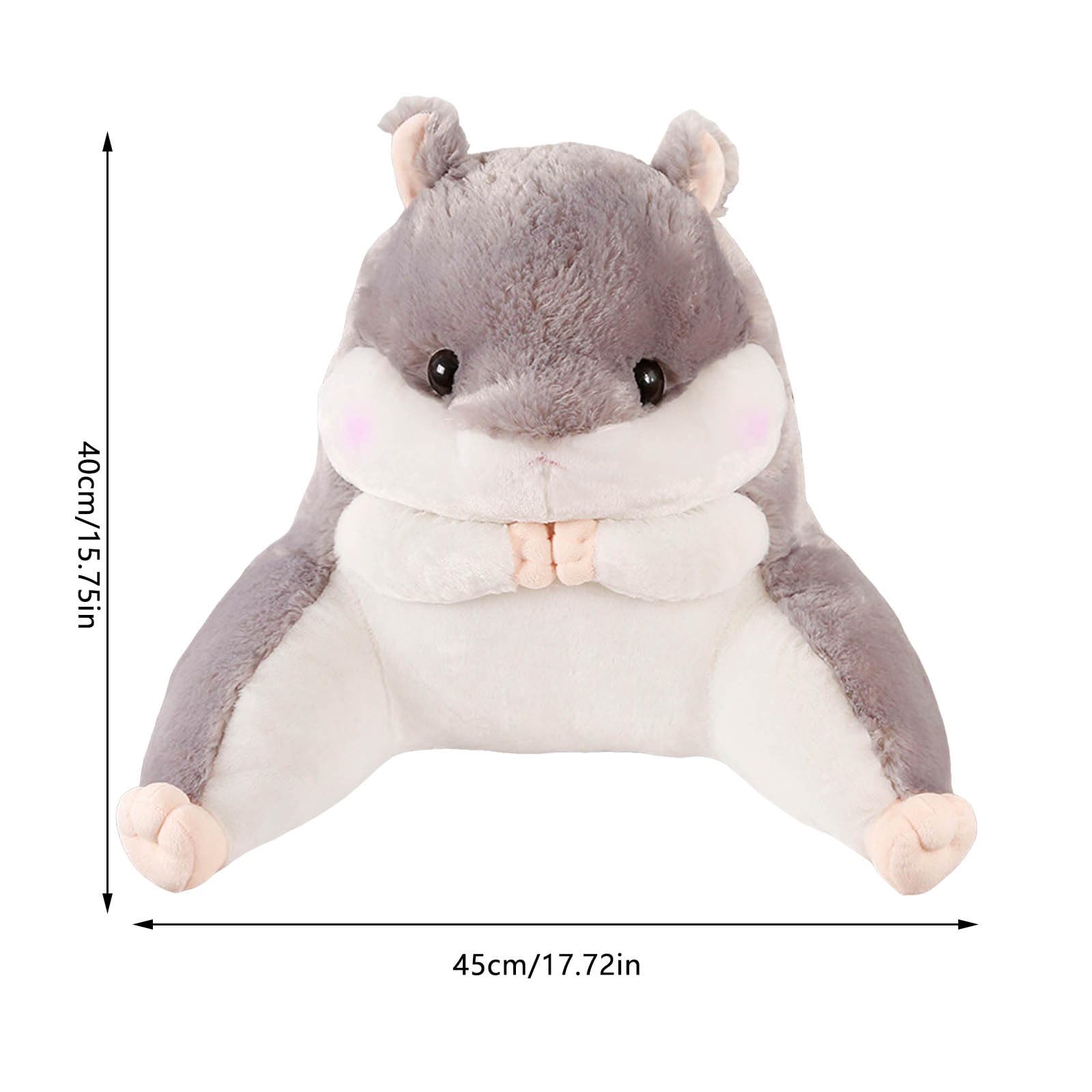 Cuscino Da Lettura 2 In 1 Con Braccioli – Peluche Rosa 60x45 Cm, Supporto Per Schiena E Collo, Per Letto E Divano