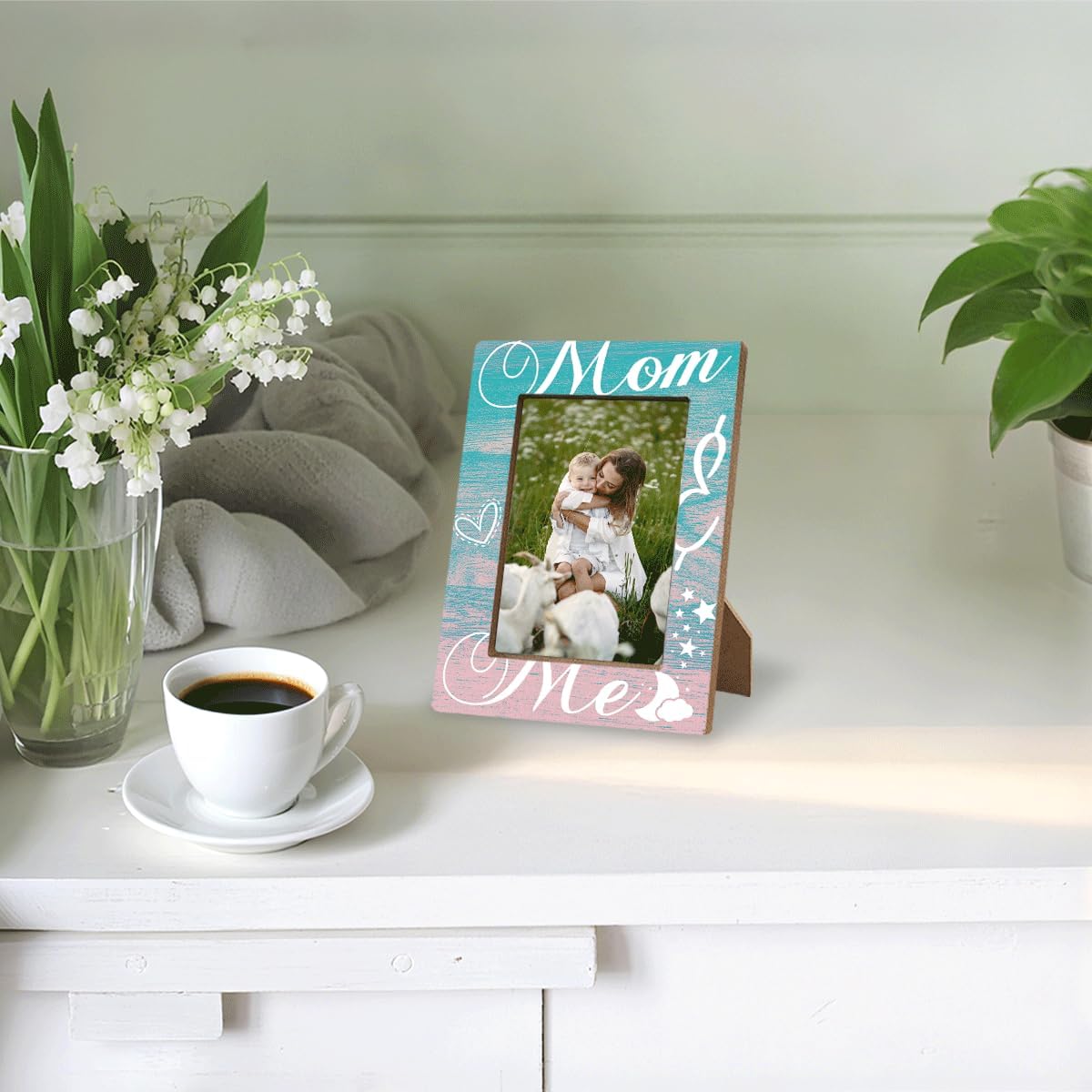 Wooden Photo Frame Mom & Me Heartwarming Mother’s Day Gift For Mom Thanksgiving & Christmas Gifts Moms Birthday Gifts Unique Family Photo Frame Display Unique Mother Gift 8x6 Inches - Image 4