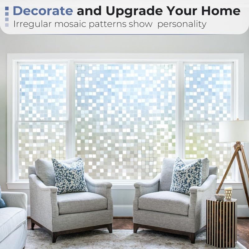 Image of Mosic Cube GlassFilm Window Film Window Sticker Glass stickerFor Privacy, Sun Control, Decor for Home, Office & Bathroom (24 Inch X 240 Inch)