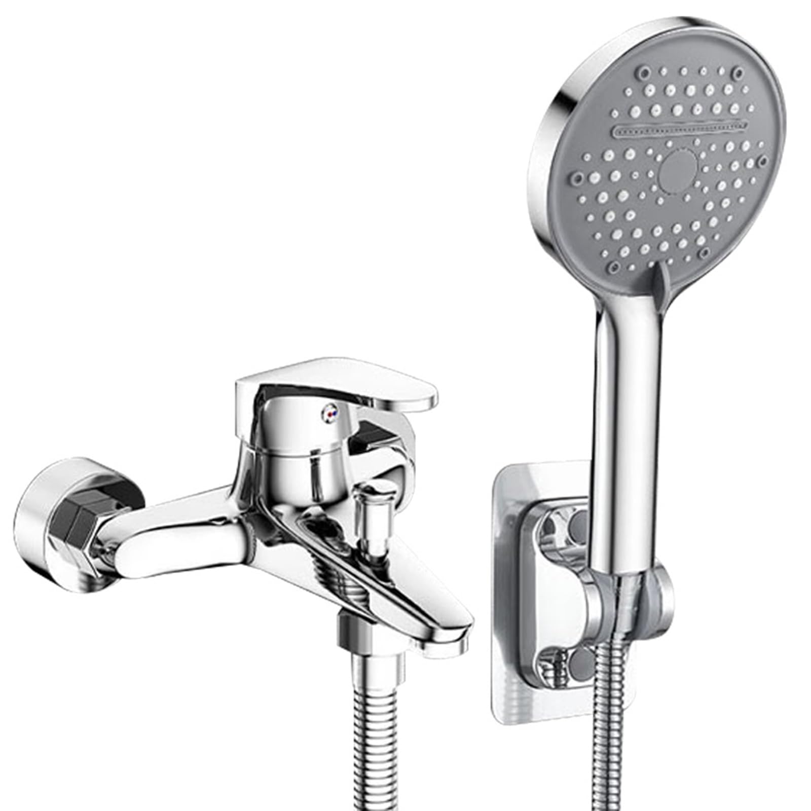 BiaoTeng Grifo para Bañera y Ducha 5 Modes Plata