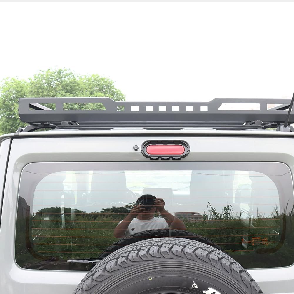 Mecha Style High Mount Brake Light Cover for Suzuki Jimny 2/3Door 4/5Door JB64 JB74 JC74 2019-2026, Matte Black ABS Third Brake Light Protector Trim, 1PCS with Tape