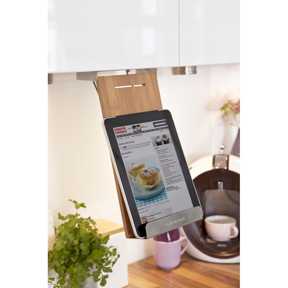 Acryl Kochbuchständer Transparent 16,5 Cm – Rezeptbuchhalter Für Küche, Auch Als Tablet- Oder Bilder-Ständer