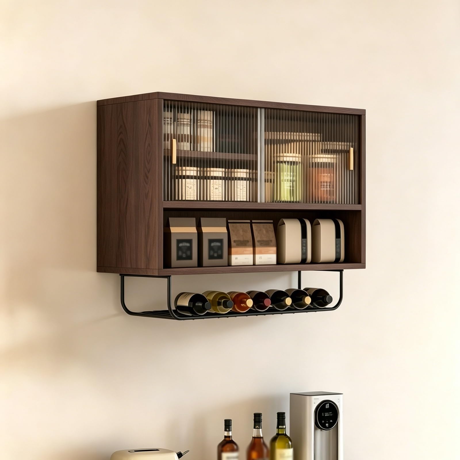 Gabinete de pared de chapa de madera maciza, robustez y diseño sofisticado para el hogar