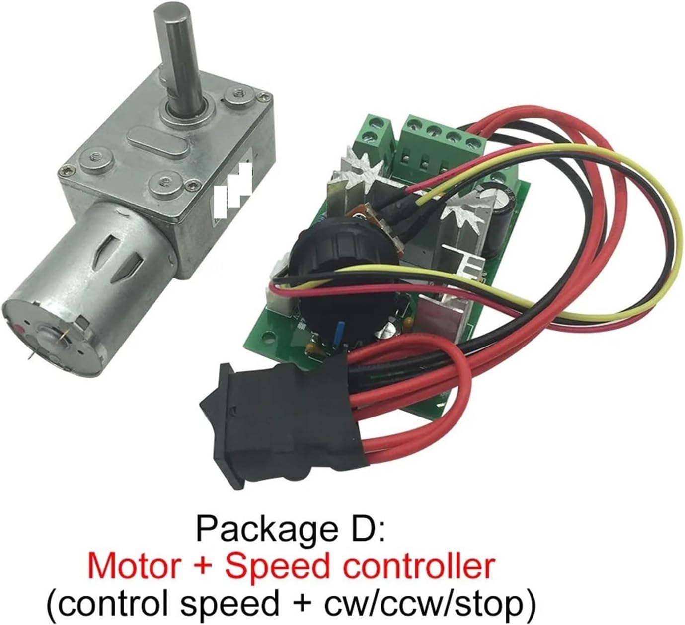 Worm Gear Reducer Motors 24V DC 8MM D7 Shaft Length 25MM Reversed Self-Lock JGY370 Package B 24V 210rpm