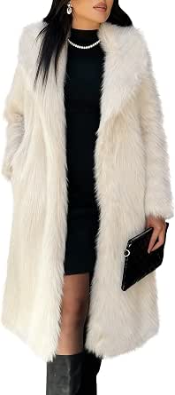 COZYPOIN Women's Long Faux Fur Winter Coat