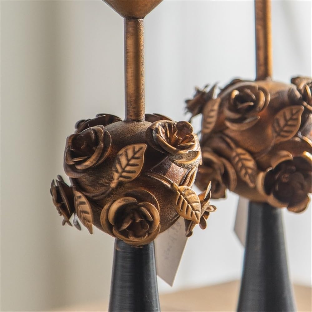 Candleholders Vintage Candlesticks Elegant Candle Holder Centerpiece for Wedding, Church, Halloween, Dining, Home Decor(Large)