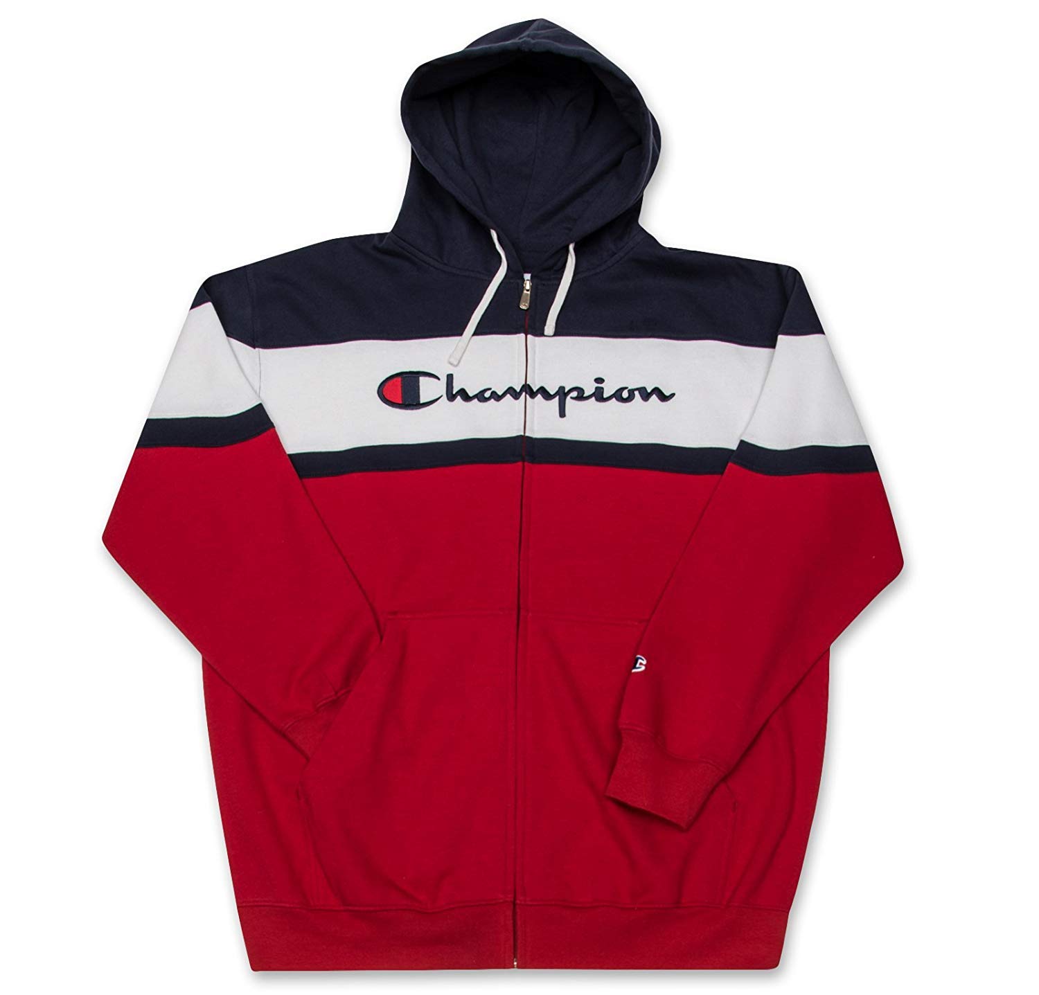 【E.D.O. CLASSIC LOGO CHAMPION PULLOVER】 Champion Mens Big and Tall Full Zip Hoodie Classic Embroidered