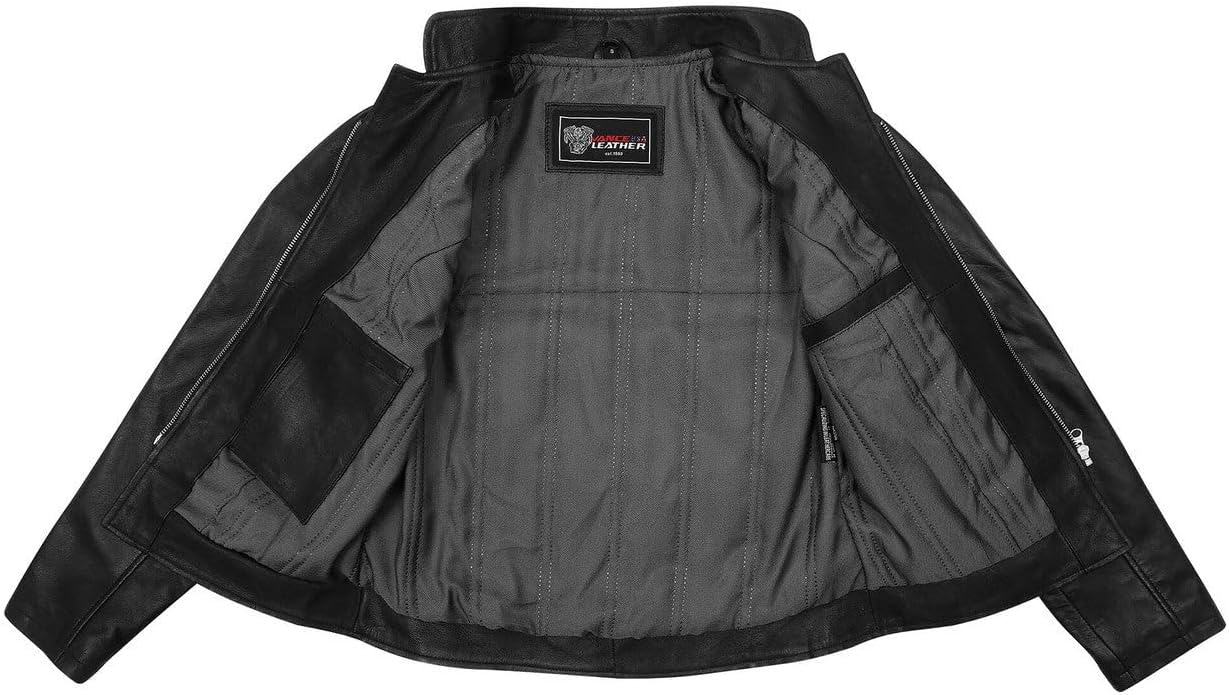 VANCE LEATHERS USA Women’s Leather Jacket, Premium Soft Lightweight Fitted Real Lambskin Leather Jacket for Womens - Image 4