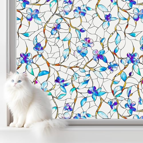 SOMWISE Frosted Glass Window Frosting Film Window Privacy Film One Way Privacy Windows Clings Static Cling Home Room Bathroom Spring Decor Car Decorations Tint Door Cover Renter Friendly Stickers