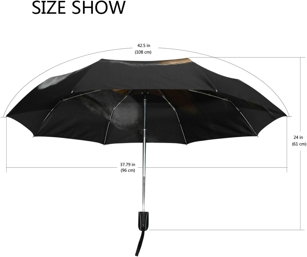 WOZO Funny Puppy Dachshund 3 Folds Auto Open Close Umbrella