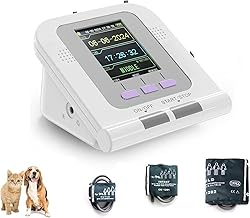 Veterinary Electronic Sphygmomanom, Digital Veterinary Blood Pressure Monitor, Pet Blood Pressure Measurement with 3 Cuffs, 2.8-Inch LCD Display, for Dog/Cat/Pets Animal Care
