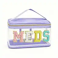 Clear Makeup Bag, Travel Makeup Case, Waterproof Nylon PVC, Embroidered Mesh Compartment, Anti-Splash Clean Surface, clear travel bags for toiletries, Portable Med Medicine Holder, For Women Daily.