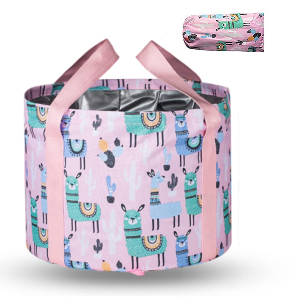 Foldable Camping Storage Container Collapsible Bucket Foot Bath Tub Foot Spa Soaking Feet Home Pedicure Basin for Large Feet Portable Foot Spa Soak Tub (Pink), 1 count