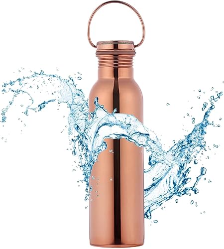Botella de agua de cobre para mujeres y hombres, deportes, gimnasio, aire libre, yoga, beneficios para la salud (botella de cobre martillado de 1 disponible en Yaxa Costa Rica