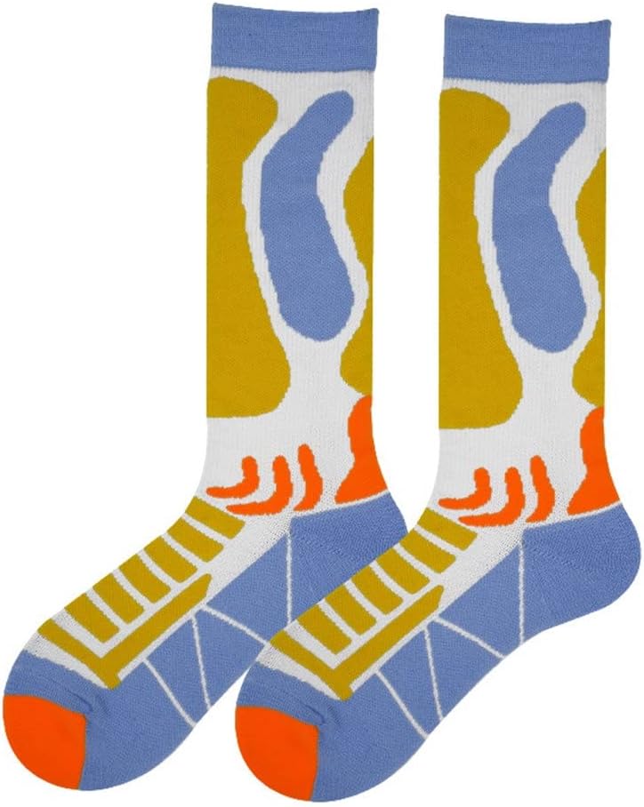 HBJWOV Mens Wool Socks Outdoor Thickened Sports Ski Socks Long-Tube Hiking Cushion Socks for Man Warm(C)