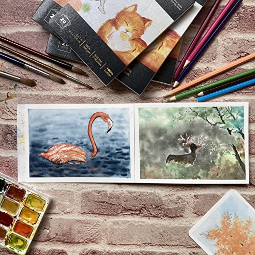 Tumuarta Watercolor Paper Pad 100% Cotton, 5X7”, 140 Lb, 300 Gsm, 20 Sheets, Natural White, Acid Free, Cold Press, Watercolor Mixed Media Sketch Books For Watercolors, Acrylic And More. #TOP1
