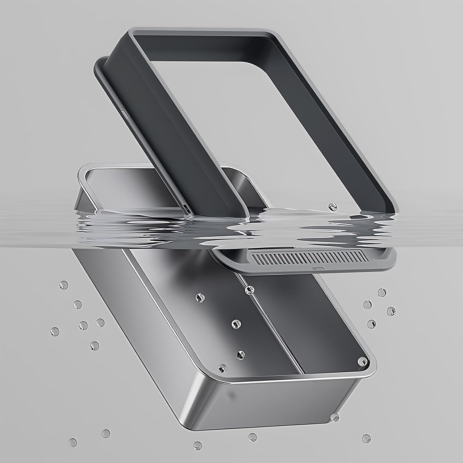 XL Enclosed Stainless Steel Cat Litter Box – Extra Large Metal Litter Box with Lid, High-Sided Design for Big Cats Vine3