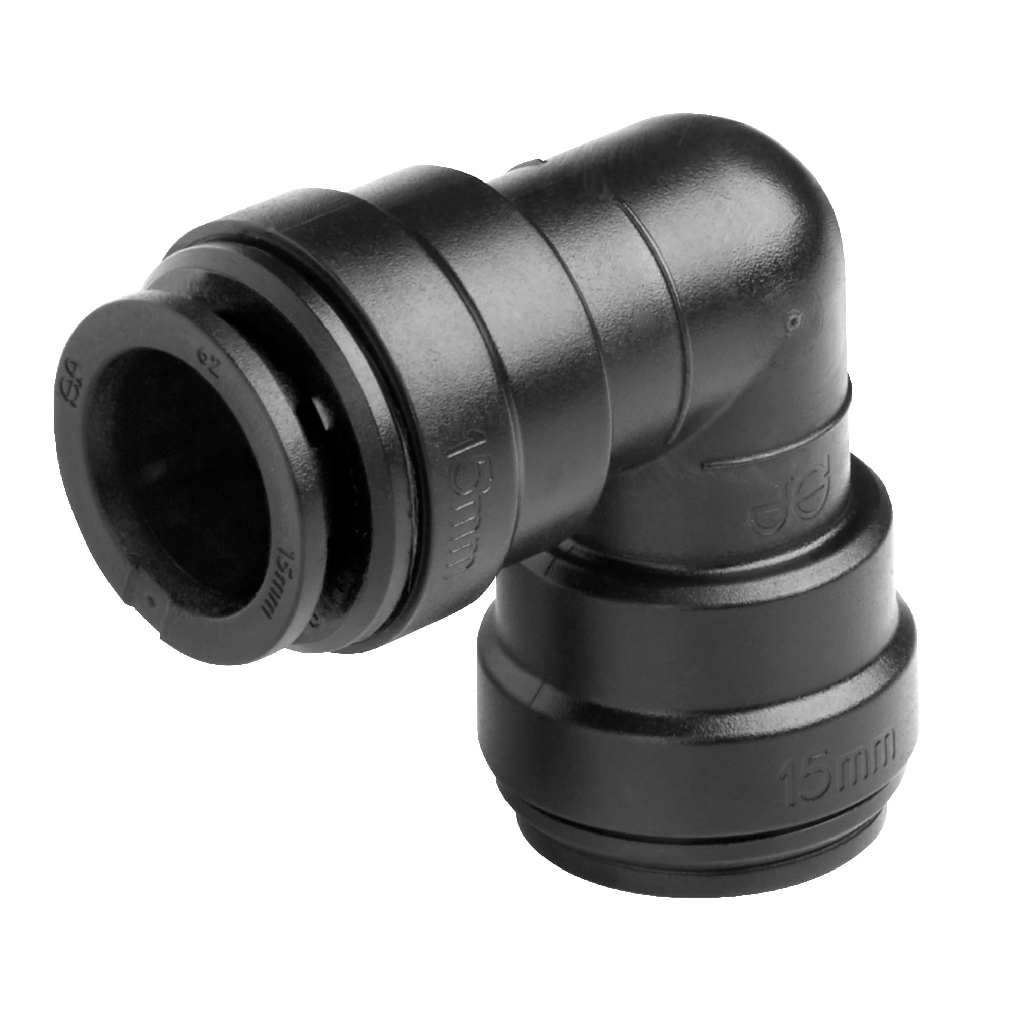 John Guest Conector de tubería de ajuste a presión de codo igual de 12 mm, paquete de 2