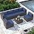 VONZOY Outdoor Patio Furniture Set 7 Pieces Sectional Rattan Sofa Set, PE Rattan Wicker Patio Conversation Set with 6 Seat Cushions and 1 Tempered Glass Table and Furniture Cover, Navy Blue